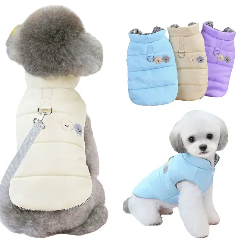 Dog Winter Clothes Puppy Warm Jacket Pet Coat for Small Medium Dogs Cats with D-Ring Vest Chihuahua French Bulldog Costumes
