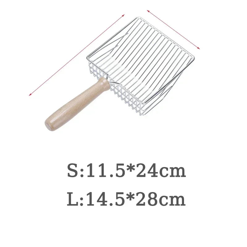Cat Litter Shovel Wood Handle Cat Litter Shovel Toilet Cleaning Shovel Tools Pet Cleaning Accessories Supplies Cats Pet Products