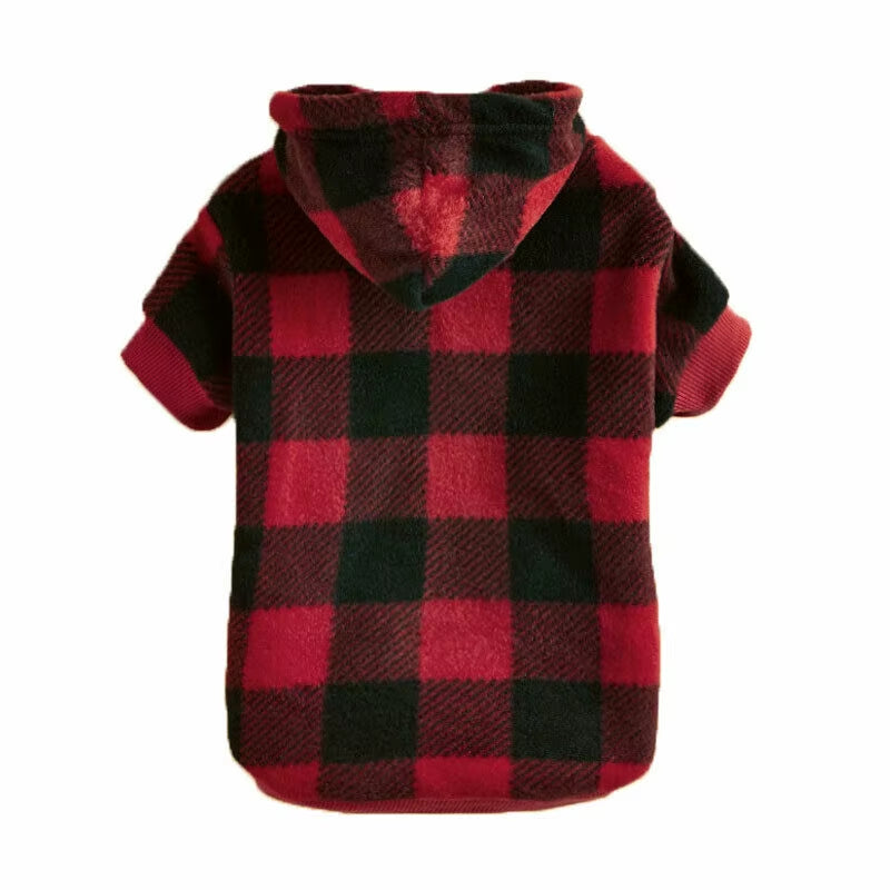 Plaid Winter Warm Pet Dog Cat Clothes Hoodies Sweater Clothing Puppy Coat Jacket Cute Puppy Outfit Pet Jacket Coat Clothing