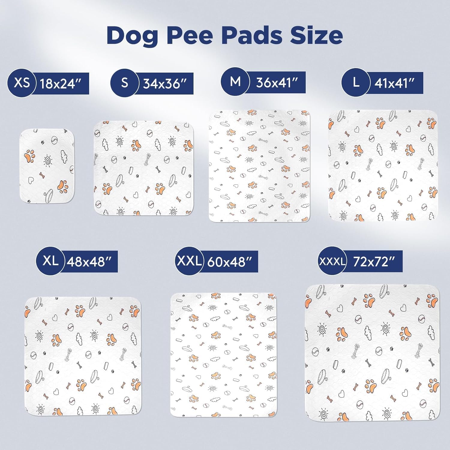 Washable Pee Pads for Dogs, 2 Pack Large 41"X41" Super Absorbent Reusable Pads for Dog Training Pads, 100% Waterproof Non-Slip Whelping Pads Dog Playpen Crate Mat Bed Pads