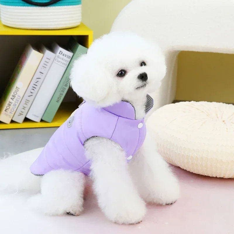 Dog Winter Clothes Puppy Warm Jacket Pet Coat for Small Medium Dogs Cats with D-Ring Vest Chihuahua French Bulldog Costumes