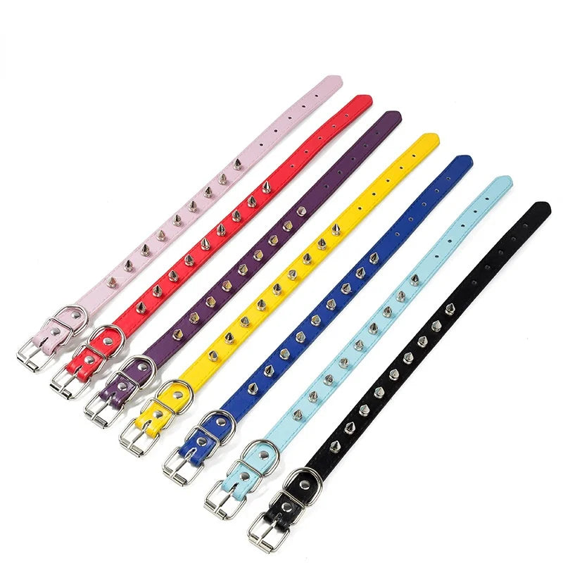 Harp Spiked Studded Leather Dog Collars Pu for Small Medium Large Dogs Pet Collar Rivets Anti-Bite Pet Products Neck Strap