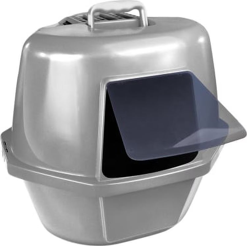 Van Ness Pet Products Large Corner Enclosed Cat Litter Pan with Odor Door and Zeolite Air Filter