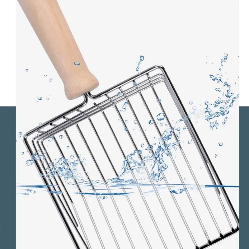 Cat Litter Shovel Wood Handle Cat Litter Shovel Toilet Cleaning Shovel Tools Pet Cleaning Accessories Supplies Cats Pet Products