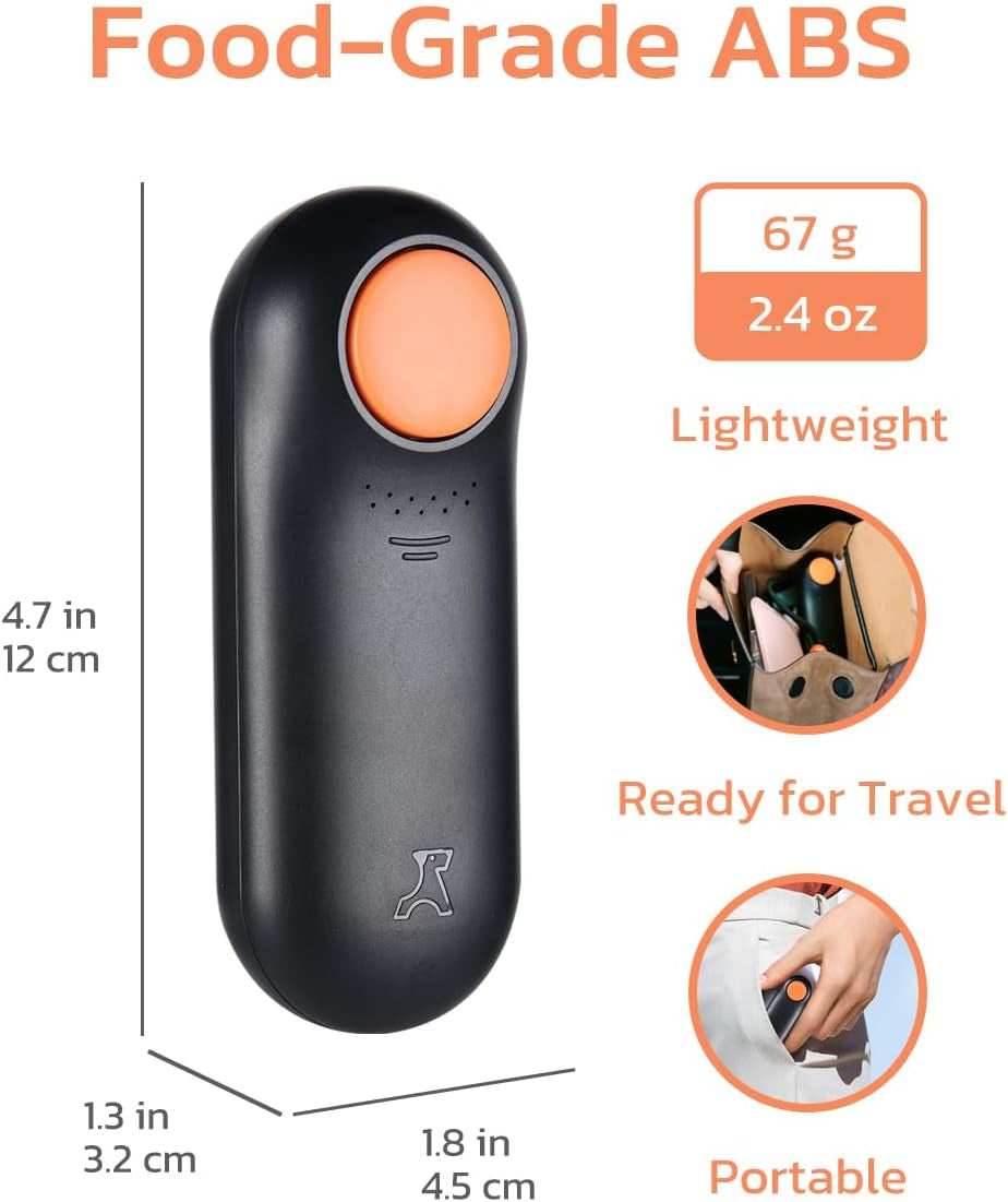 Dog Training Clicker and Clicker Dog Trainer with Built in Treat Storage, Compact Dog Clicker for Puppy Training or Cat Clicker, 2.36 Oz, Black