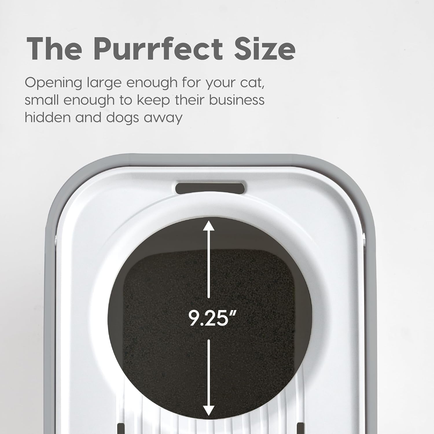 Cat Litter Box Large Top Entry with Lid, Enclosed Litter Box with Litter Catching Lid & Scoop, Covered Cat Litter Box Enclosure for Privacy, High Sided, Gray/White