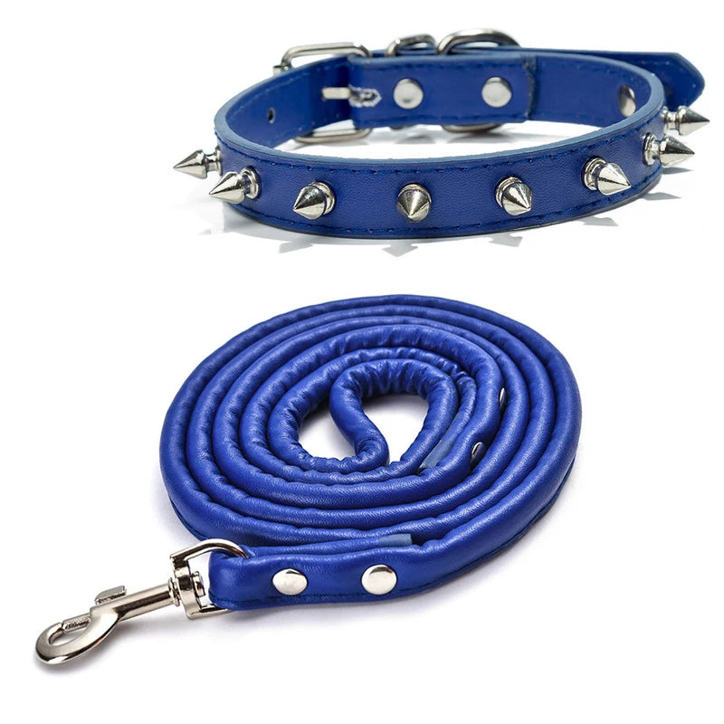 Harp Spiked Studded Leather Dog Collars Pu for Small Medium Large Dogs Pet Collar Rivets Anti-Bite Pet Products Neck Strap
