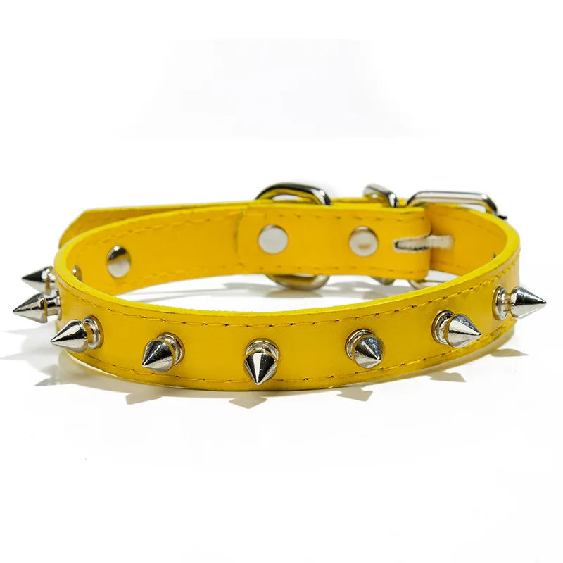 Harp Spiked Studded Leather Dog Collars Pu for Small Medium Large Dogs Pet Collar Rivets Anti-Bite Pet Products Neck Strap