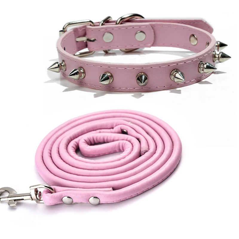 Harp Spiked Studded Leather Dog Collars Pu for Small Medium Large Dogs Pet Collar Rivets Anti-Bite Pet Products Neck Strap