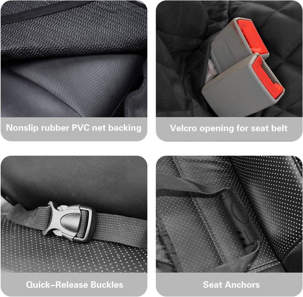 Honest Dog Car Seat Covers with Mesh Window,Dog Seat Cover with Side Flap for Cars, Trucks, and Suv'S - Waterproof & Nonslip Pet Seat Cover for Backseat(Grey,56" Wx60 L)