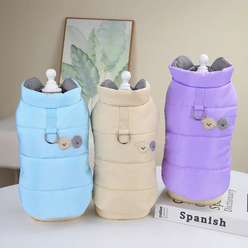 Dog Winter Clothes Puppy Warm Jacket Pet Coat for Small Medium Dogs Cats with D-Ring Vest Chihuahua French Bulldog Costumes